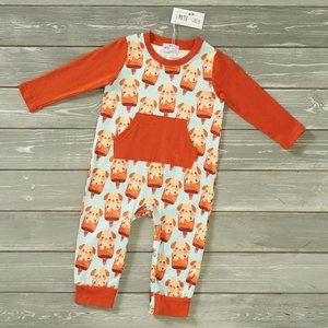 Ice Cream Dog Boy Romper by PETE + LUCY NEW 9-12 months Baby Pupsicle